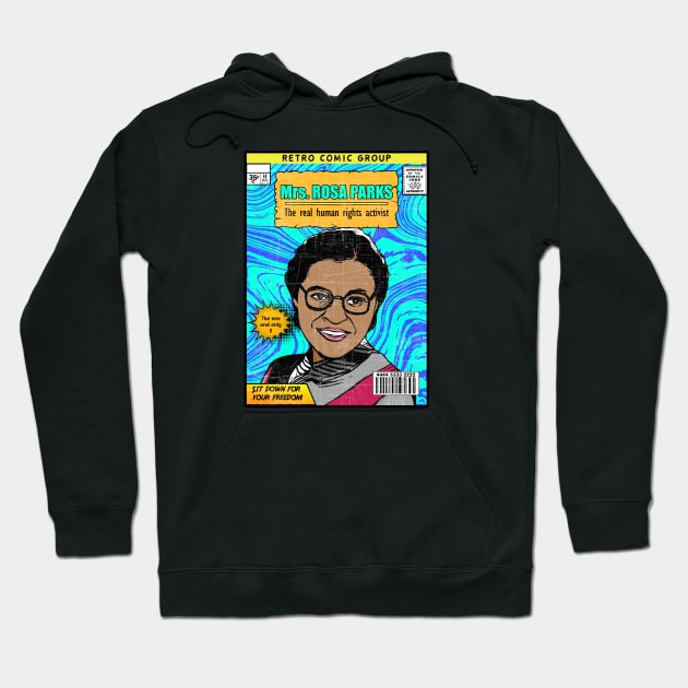 Mrs ROSA PARKS VINTAGE  COMIC Hoodie by theanomalius_merch